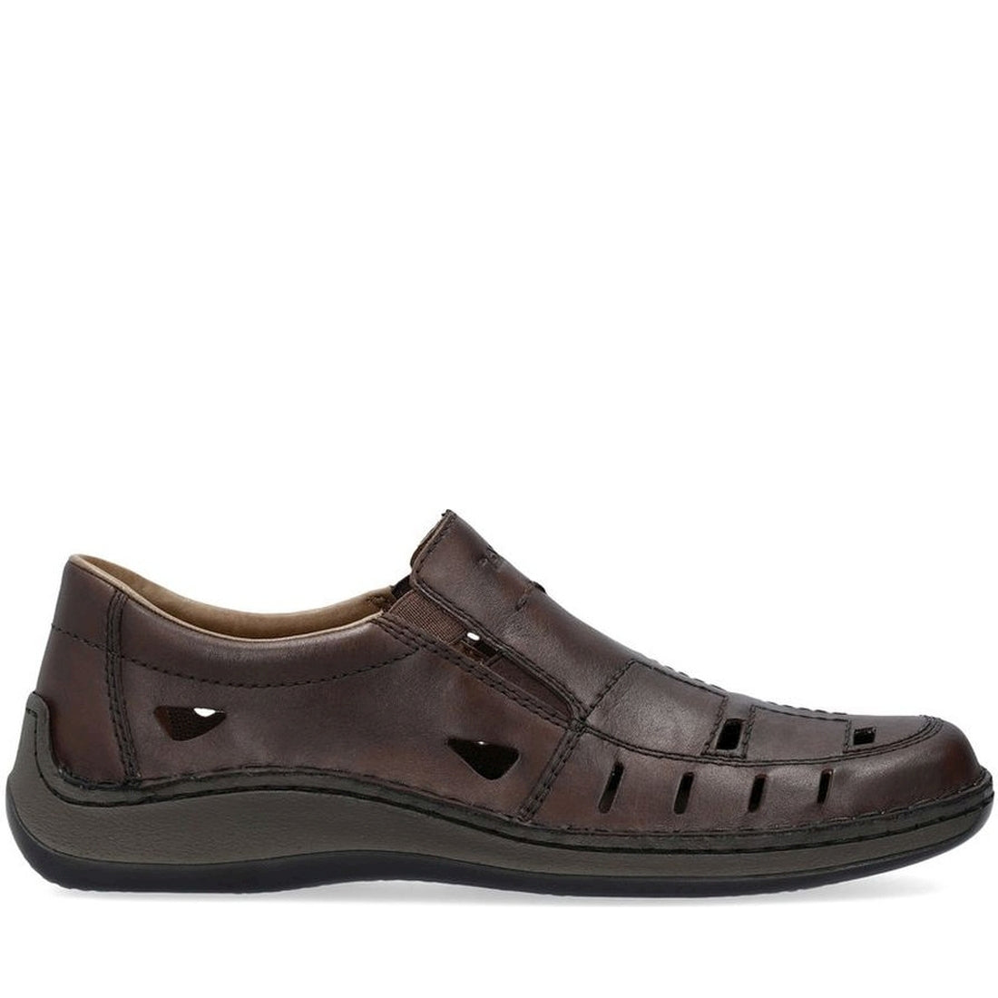 Rieker mens brown casual closed sandals | Vilbury London
