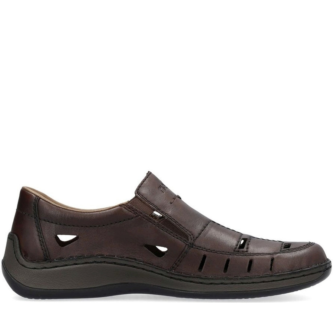 Rieker mens brown casual closed sandals | Vilbury London