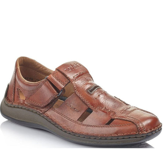 Rieker mens brown casual closed sandals | Vilbury London