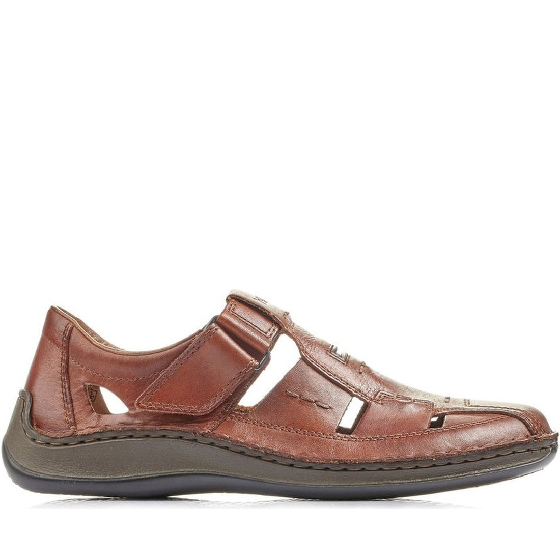 Rieker mens brown casual closed sandals | Vilbury London