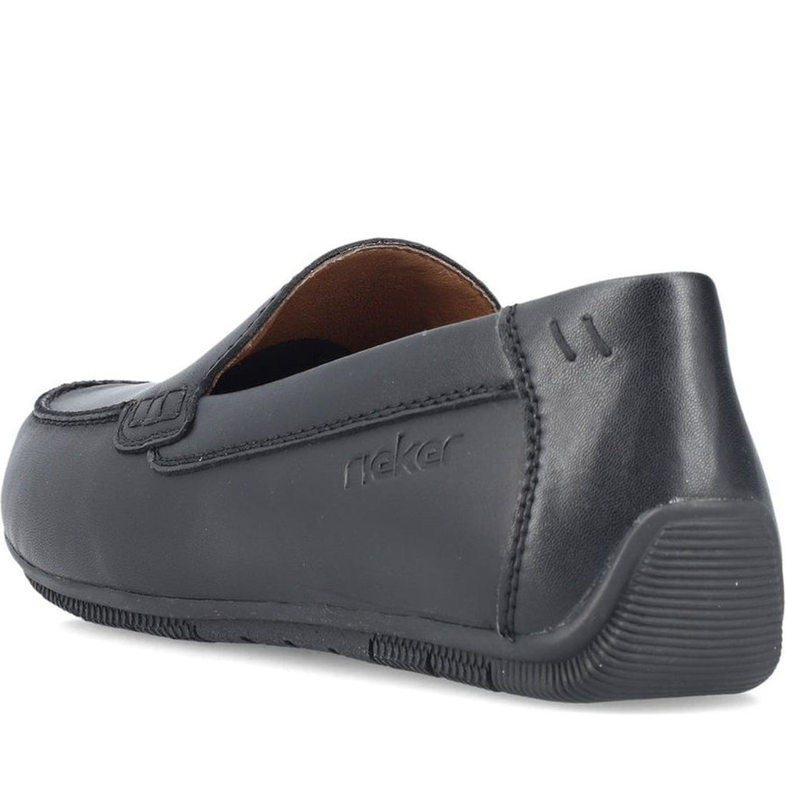 Rieker mens black classic closed mocasins | Vilbury London