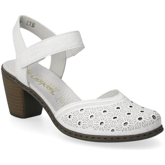 Rieker womens white casual part-open sandals | Vilbury London