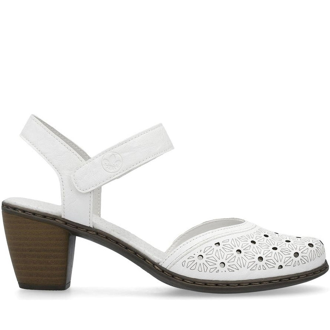 Rieker womens white casual part-open sandals | Vilbury London