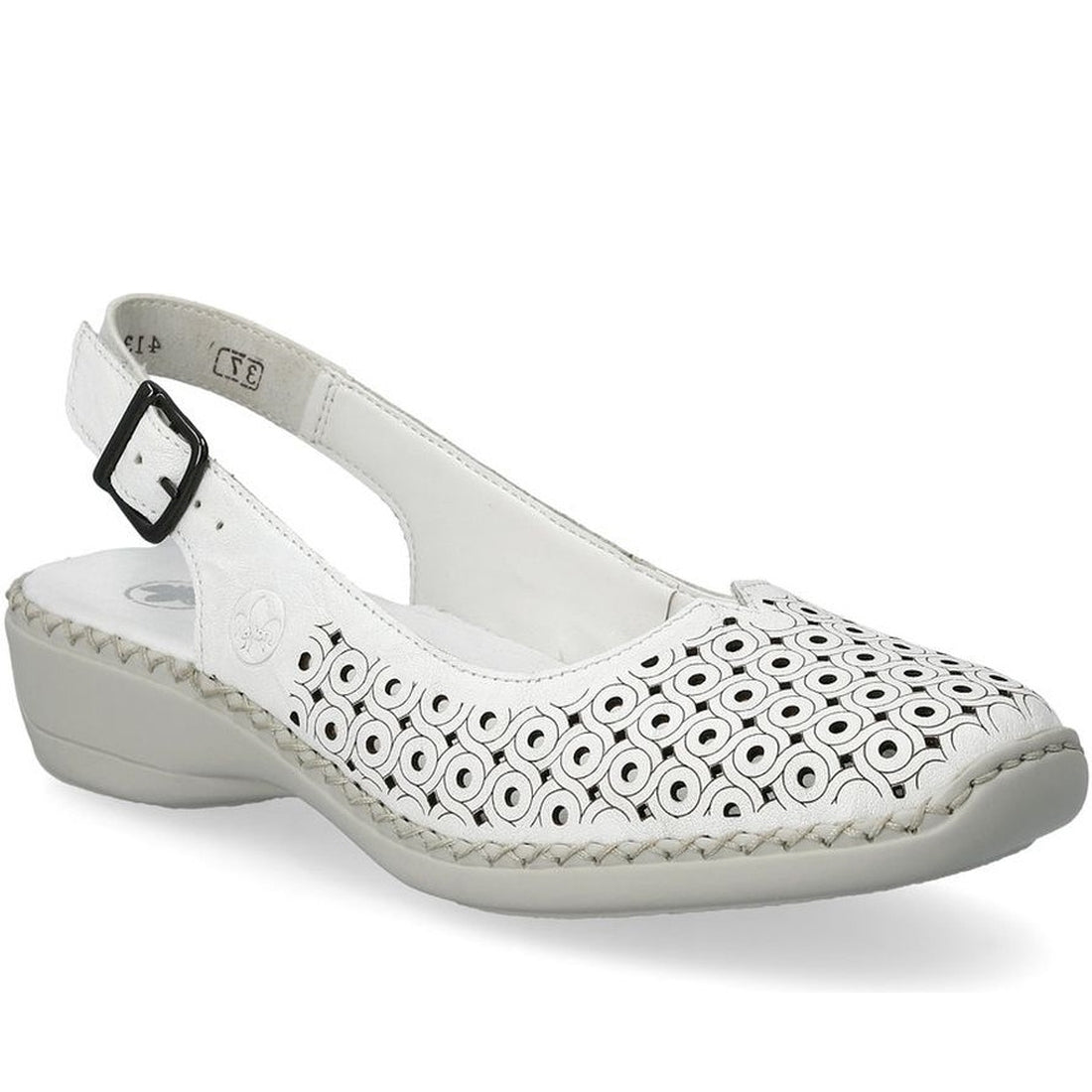 Rieker womens white casual part-open sandals | Vilbury London