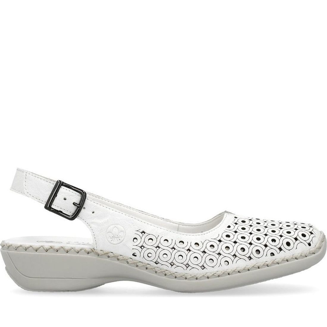 Rieker womens white casual part-open sandals | Vilbury London