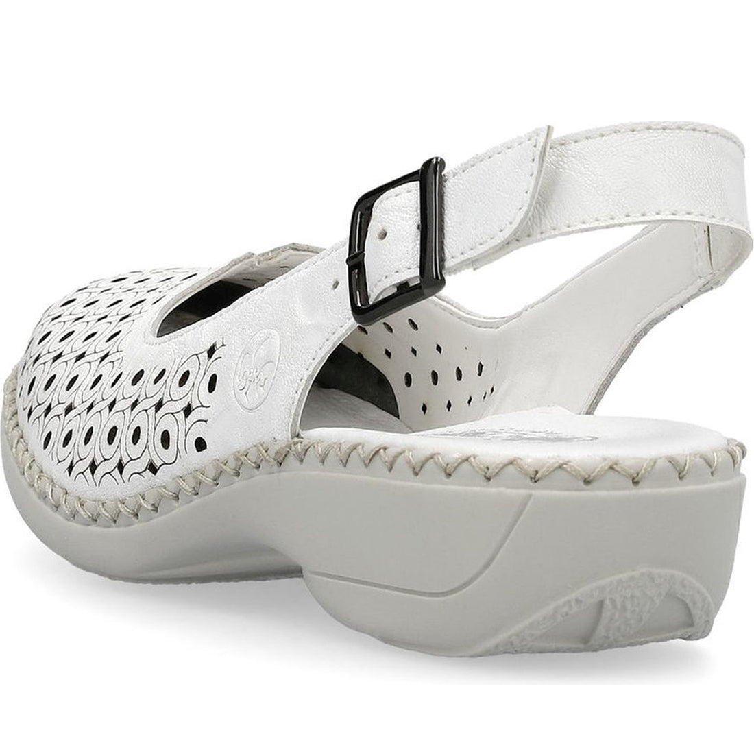 Rieker womens white casual part-open sandals | Vilbury London