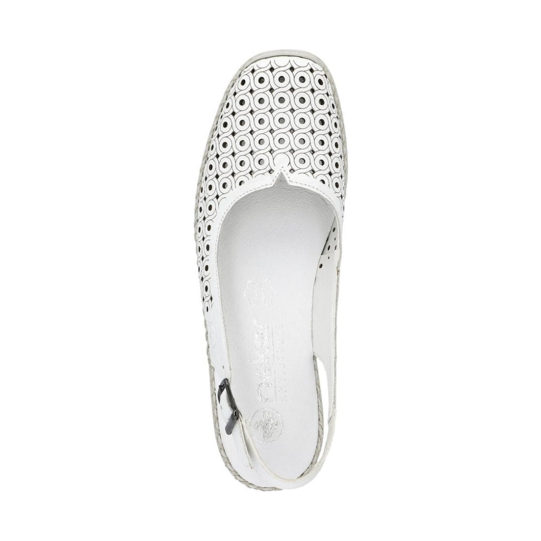 Rieker womens white casual part-open sandals | Vilbury London