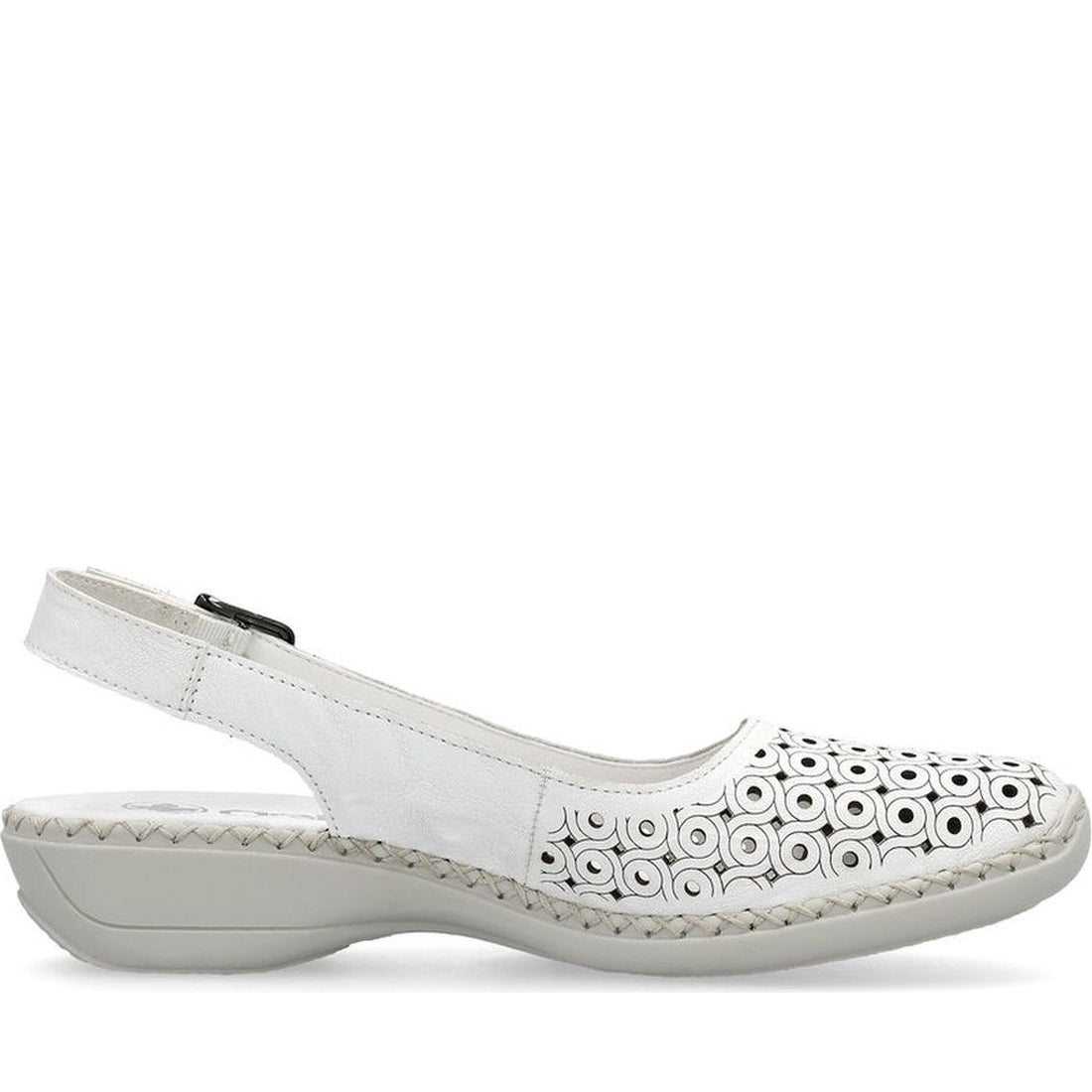 Rieker womens white casual part-open sandals | Vilbury London