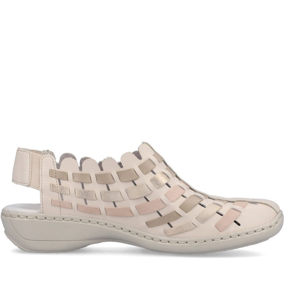 Rieker womens beige casual part-open sandals | Vilbury London