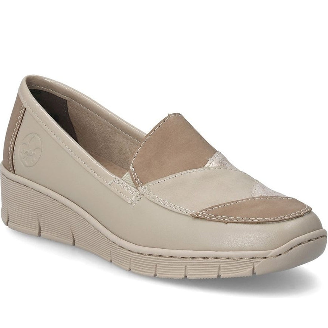 Rieker womens beige leisure trainers | Vilbury London