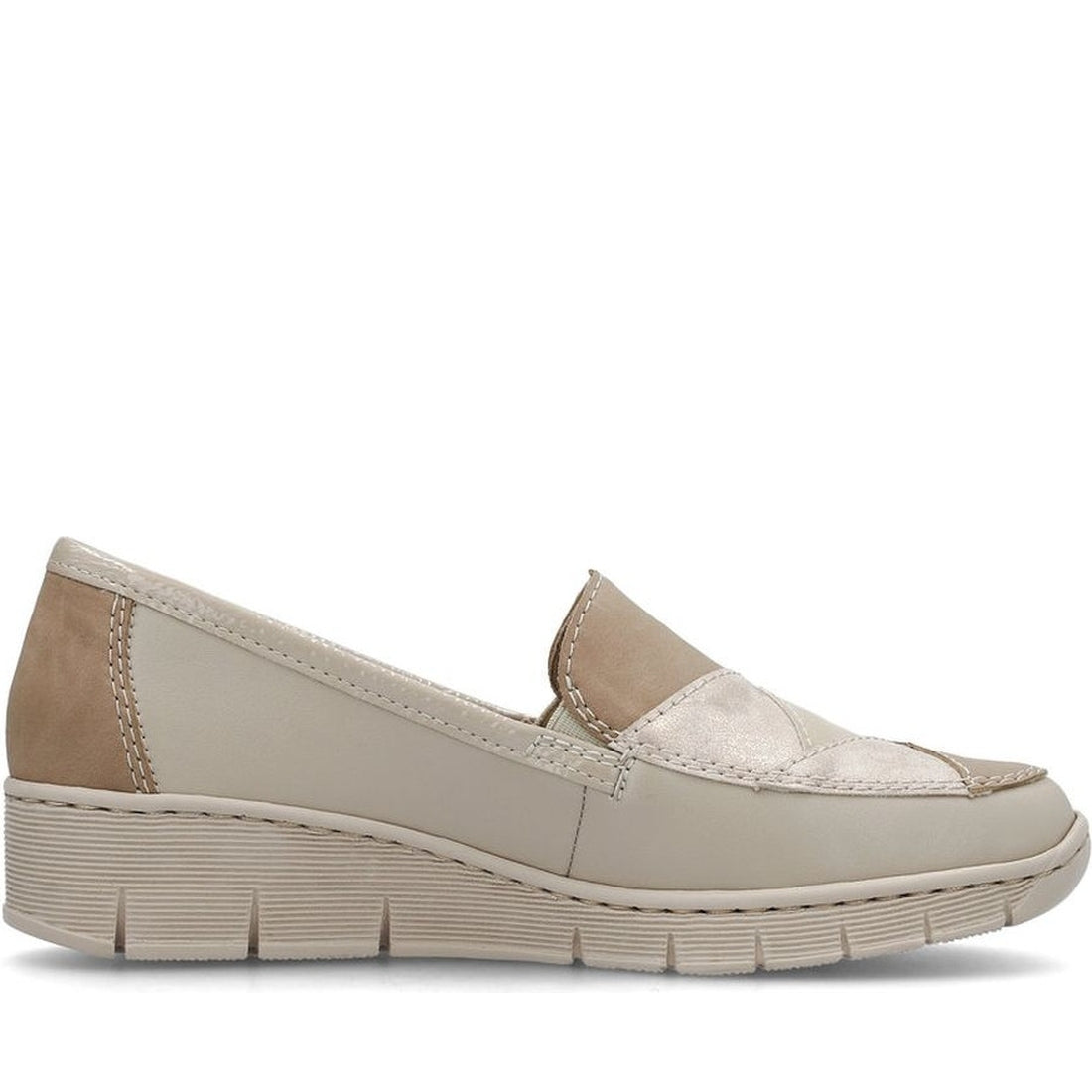 Rieker womens beige leisure trainers | Vilbury London