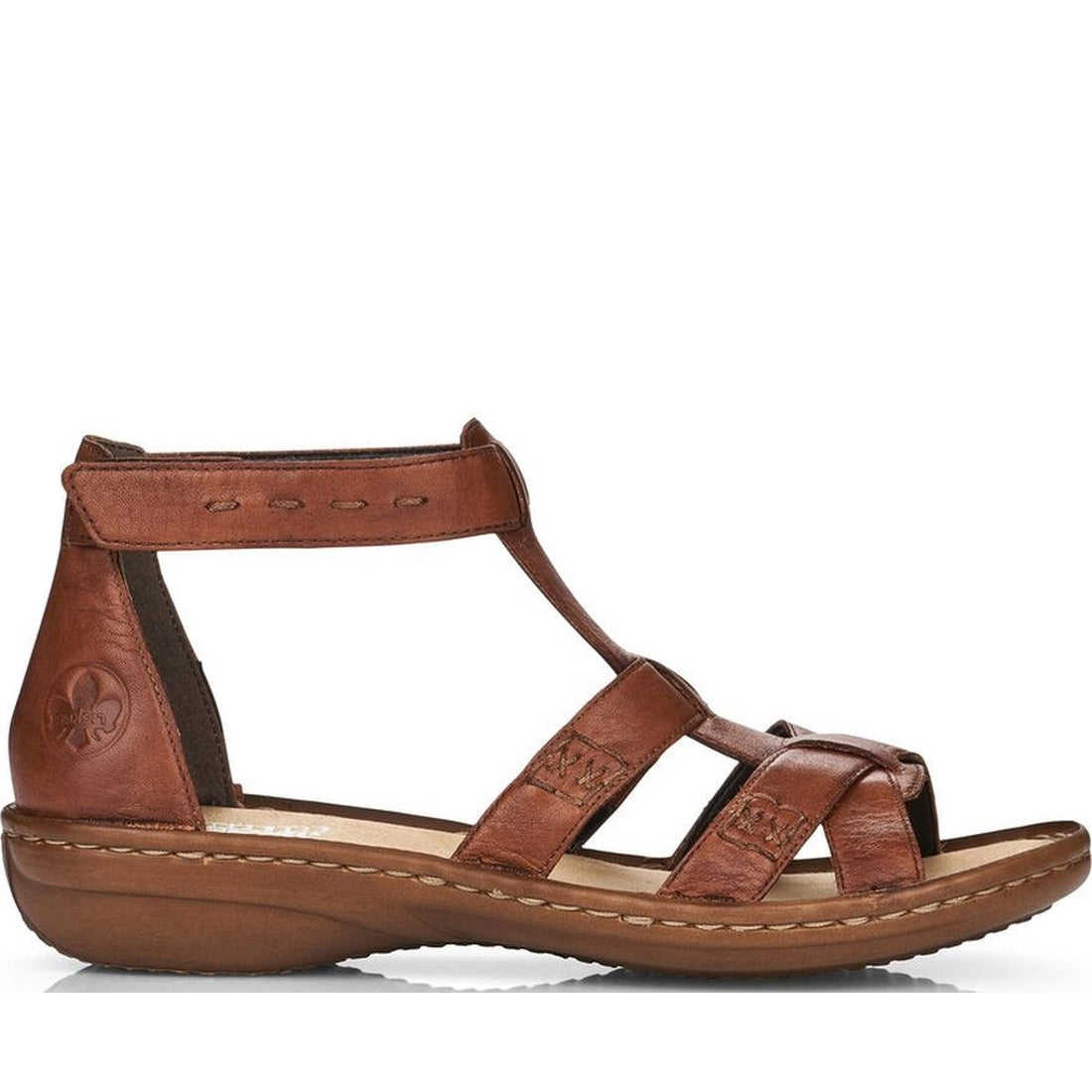 Rieker womens brown casual part-open sandals | Vilbury London