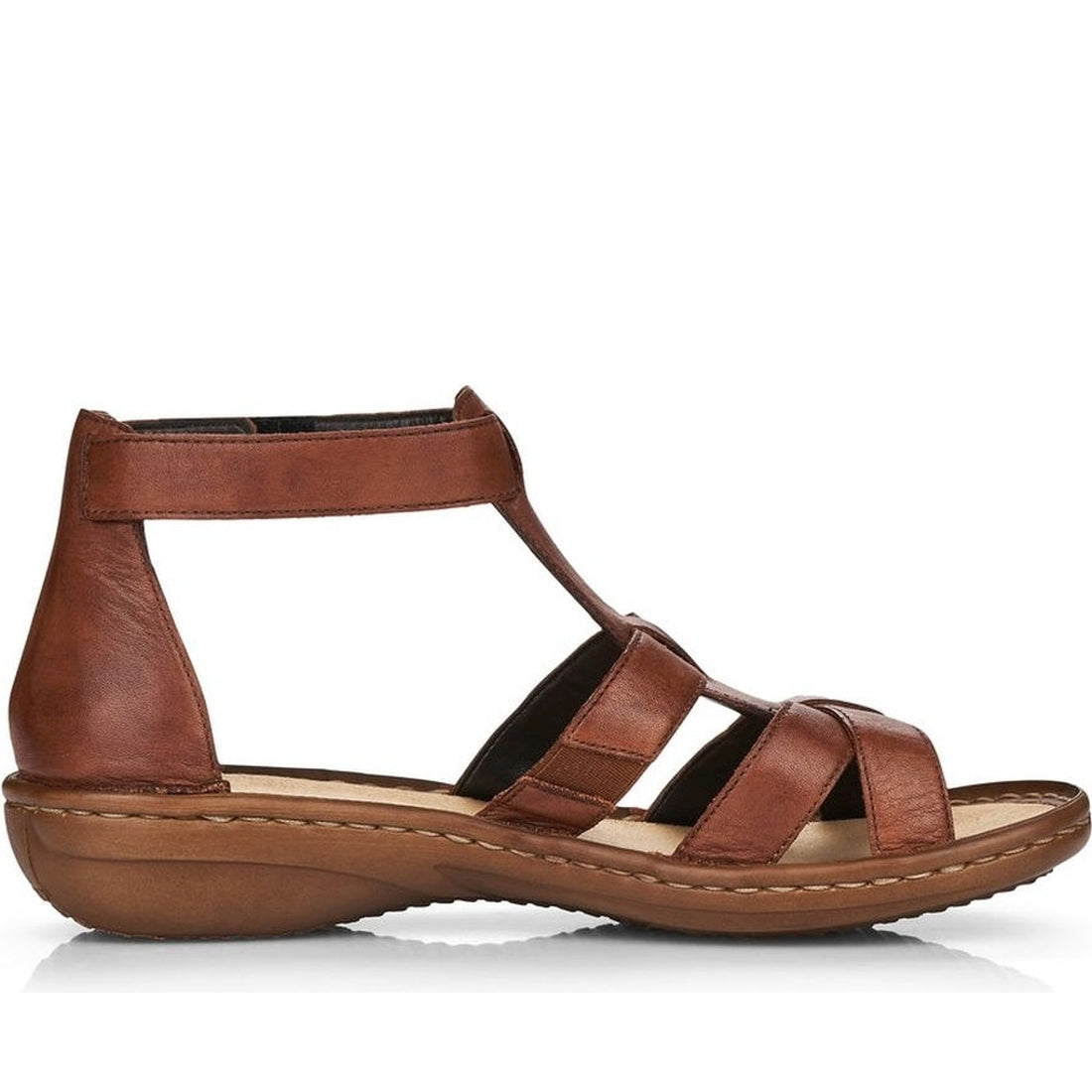 Rieker womens brown casual part-open sandals | Vilbury London