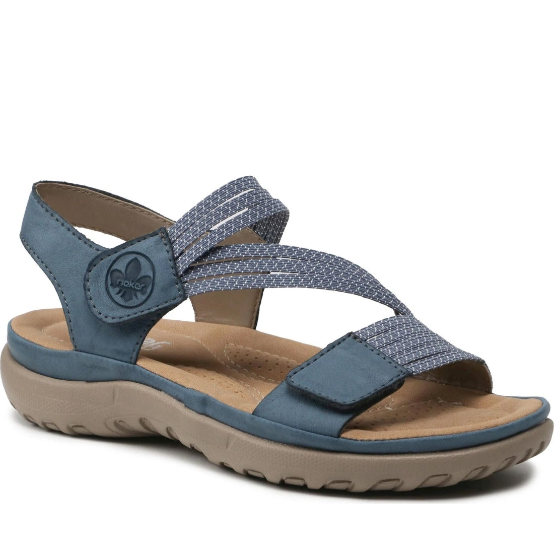 Rieker womens blue casual open sandals | Vilbury London