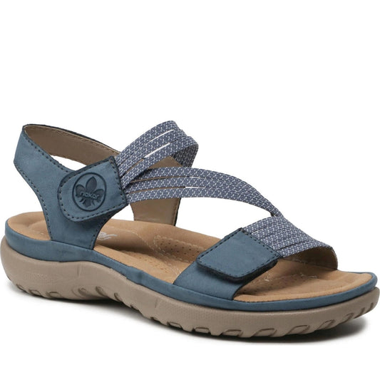 Rieker womens blue casual open sandals | Vilbury London