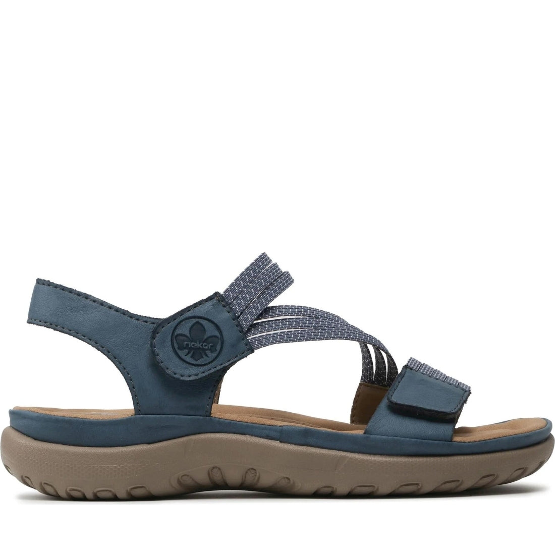 Rieker womens blue casual open sandals | Vilbury London
