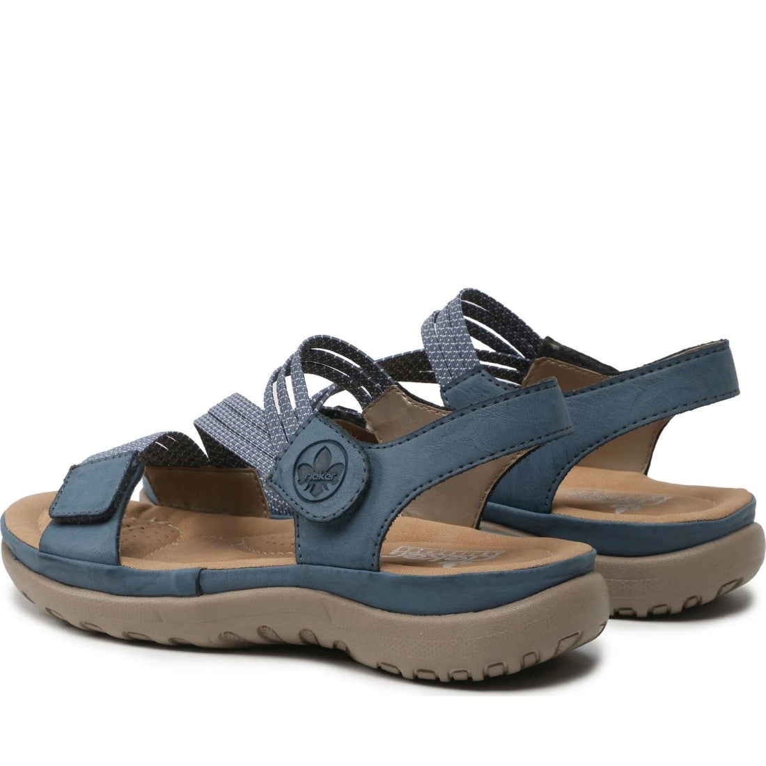 Rieker womens blue casual open sandals | Vilbury London