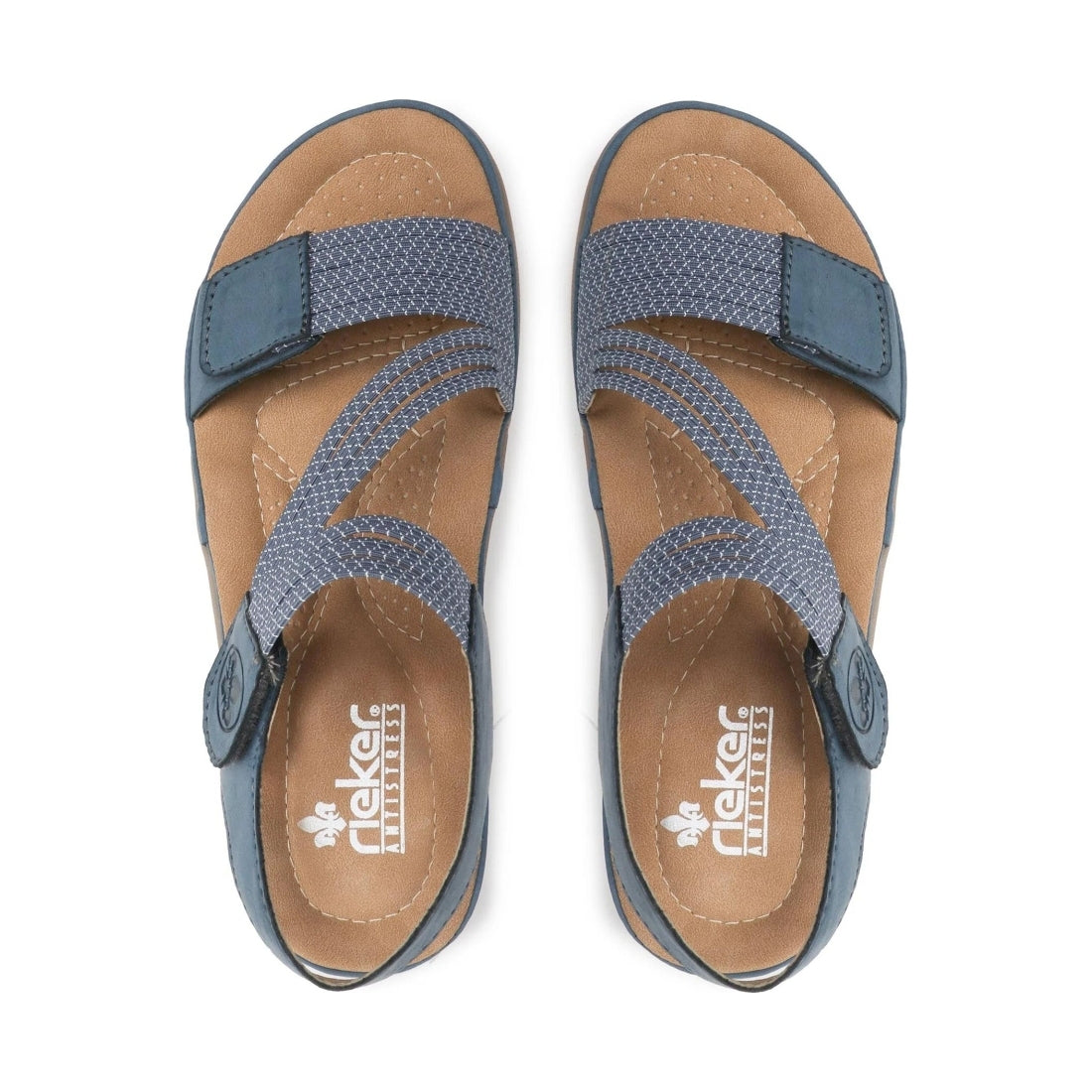 Rieker womens blue casual open sandals | Vilbury London