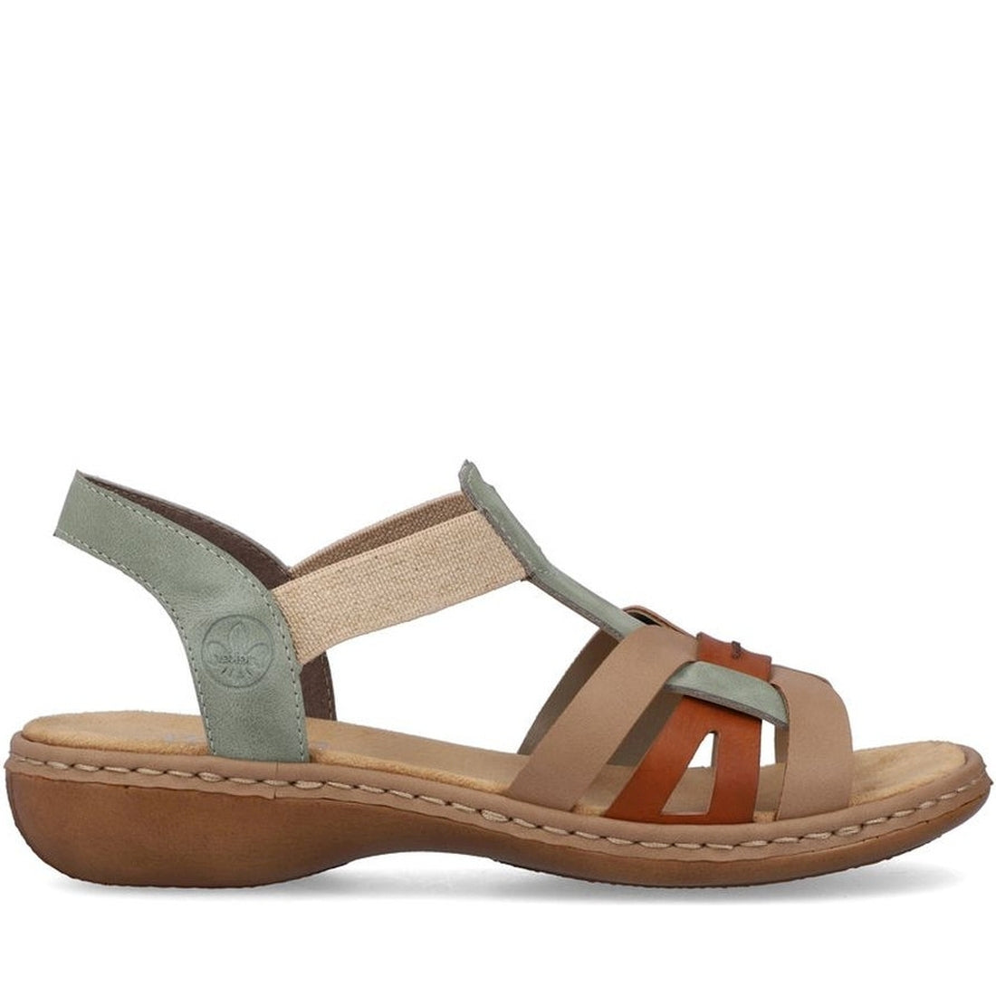 Rieker womens green casual open sandals | Vilbury London