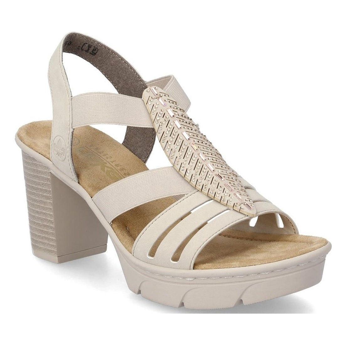 Rieker womens beige casual open sandals | Vilbury London