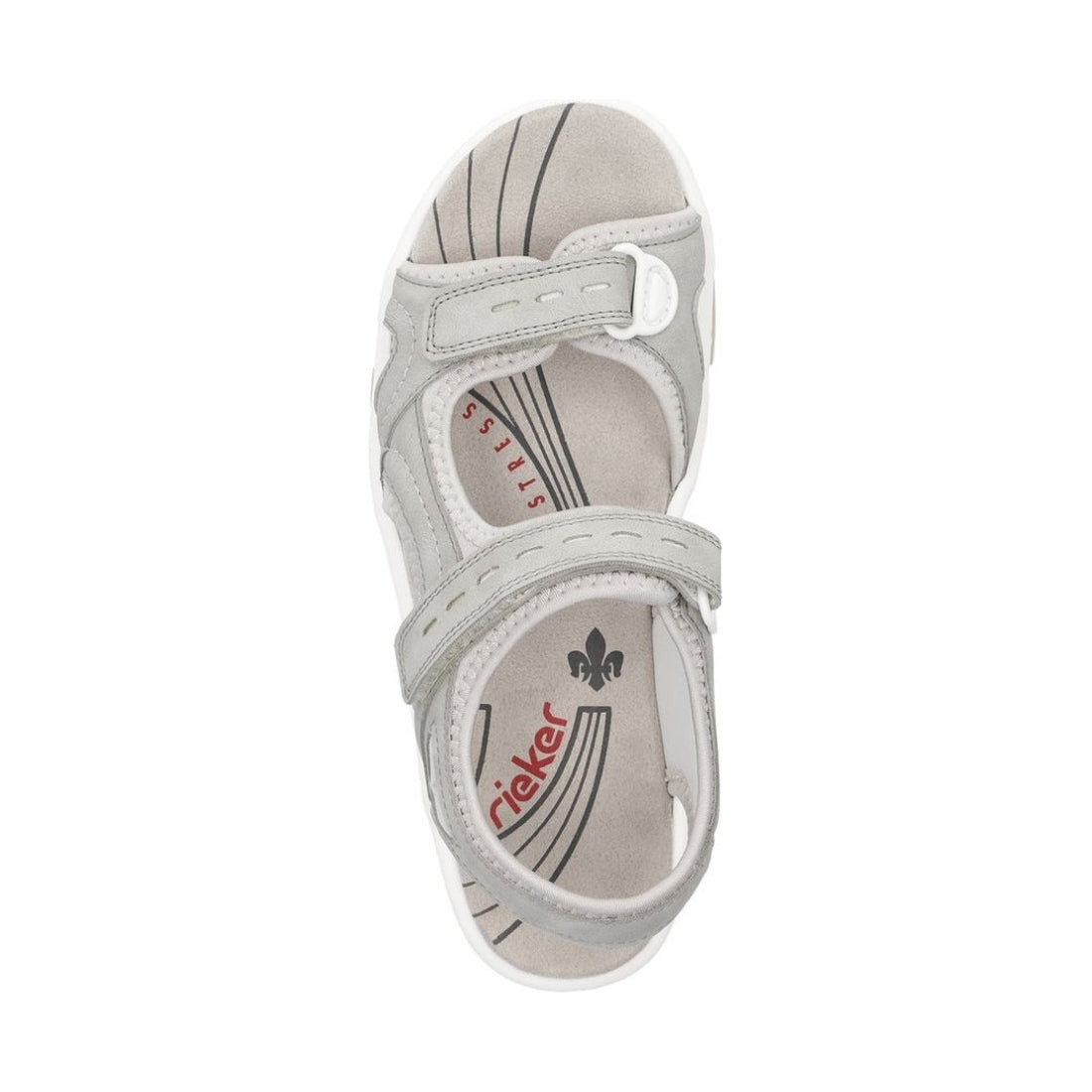 Rieker womens grey casual open sandals | Vilbury London