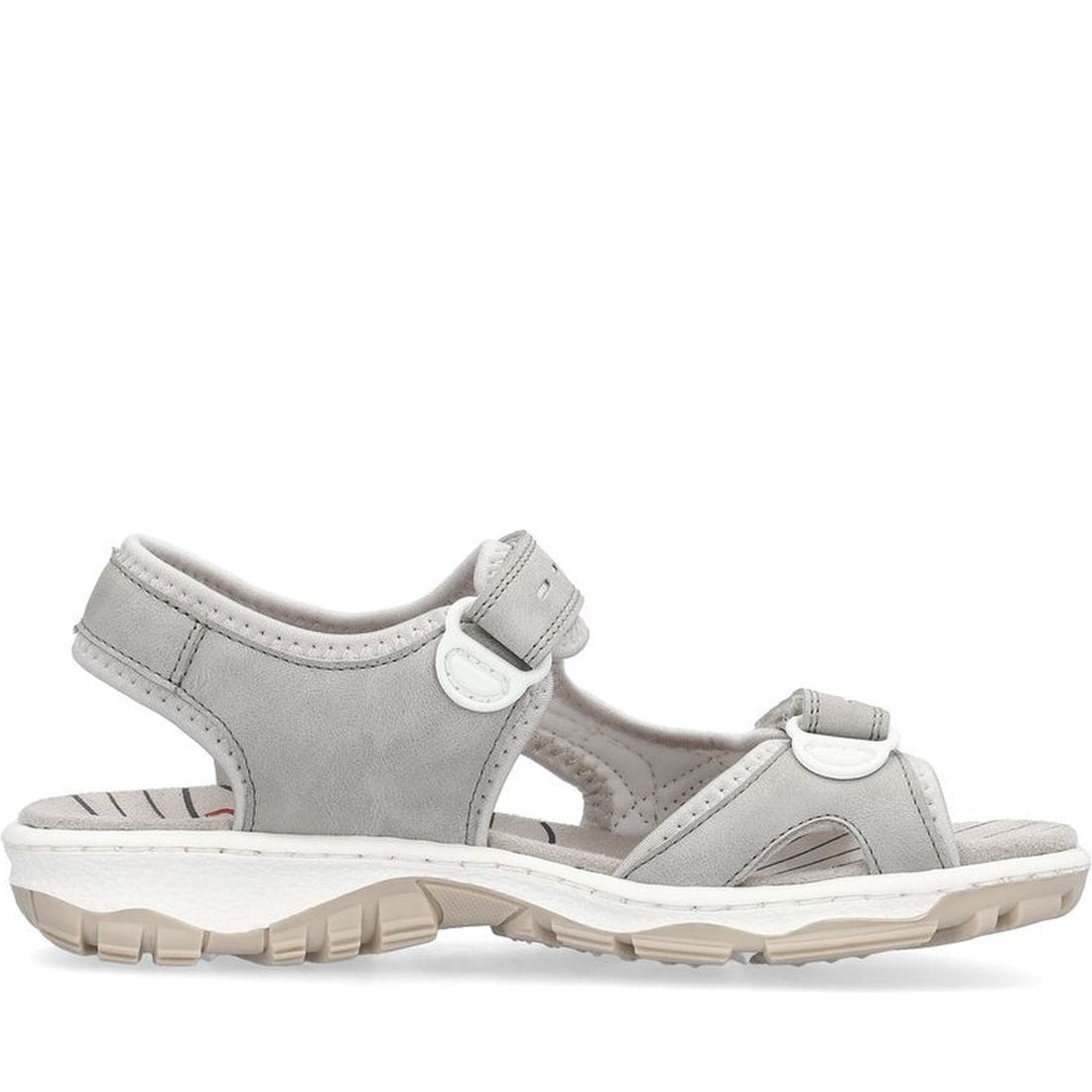Rieker womens grey casual open sandals | Vilbury London