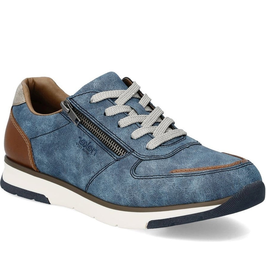 Rieker mens blue leisure trainers | Vilbury London