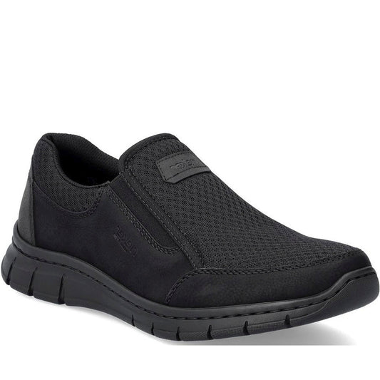 Rieker mens black leisure trainers | Vilbury London