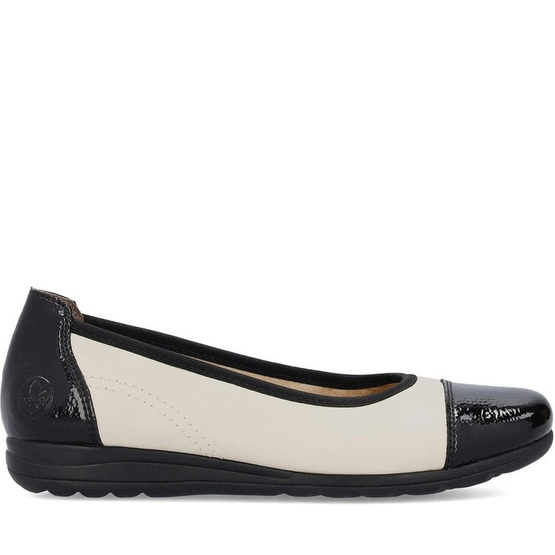 Rieker womens white casual closed ballerinas | Vilbury London