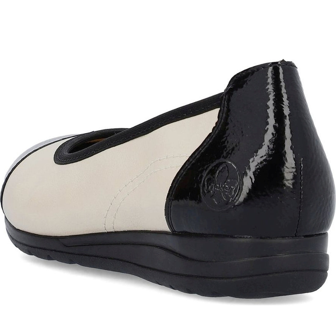 Rieker womens white casual closed ballerinas | Vilbury London