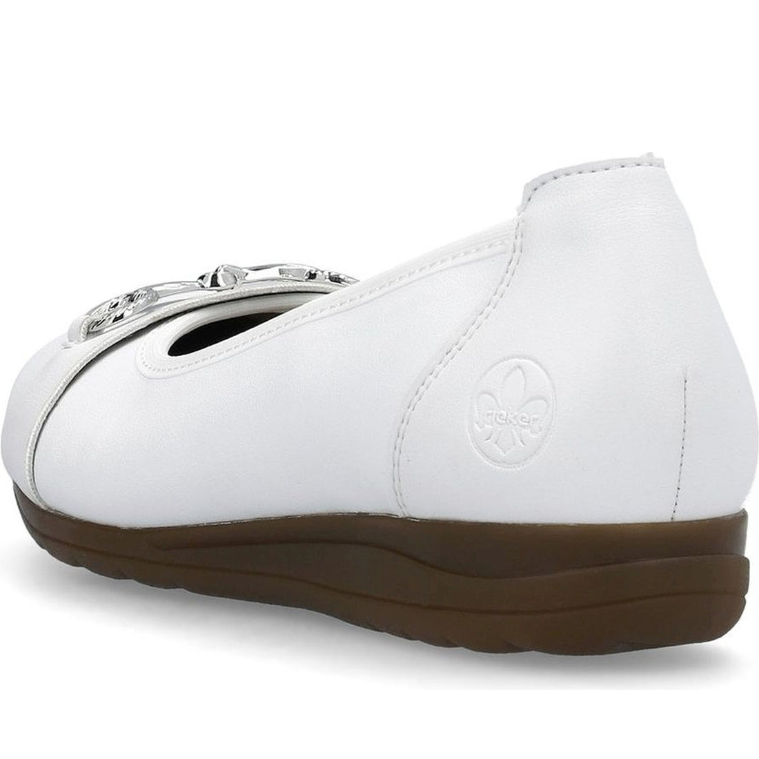 Rieker womens white casual closed ballerinas | Vilbury London