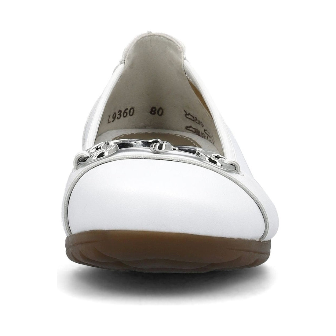 Rieker womens white casual closed ballerinas | Vilbury London