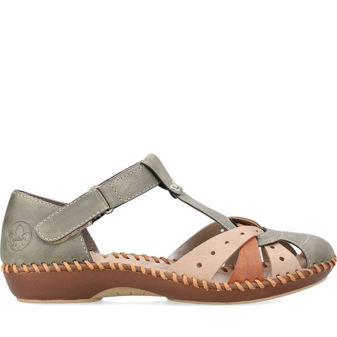 Rieker womens green casual part-open sandals | Vilbury London