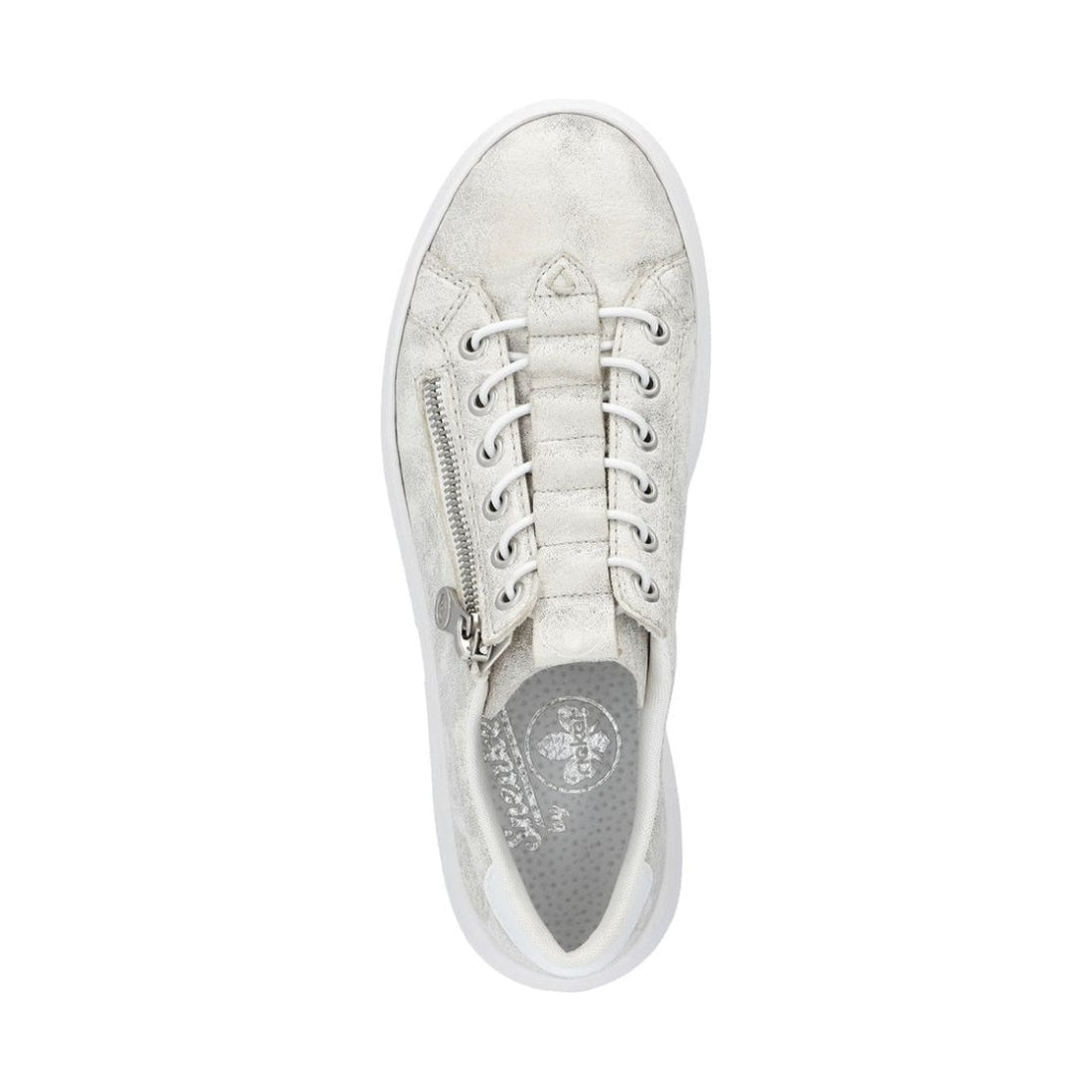 Rieker womens white leisure trainers | Vilbury London