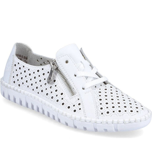 Rieker womens white leisure trainers | Vilbury London