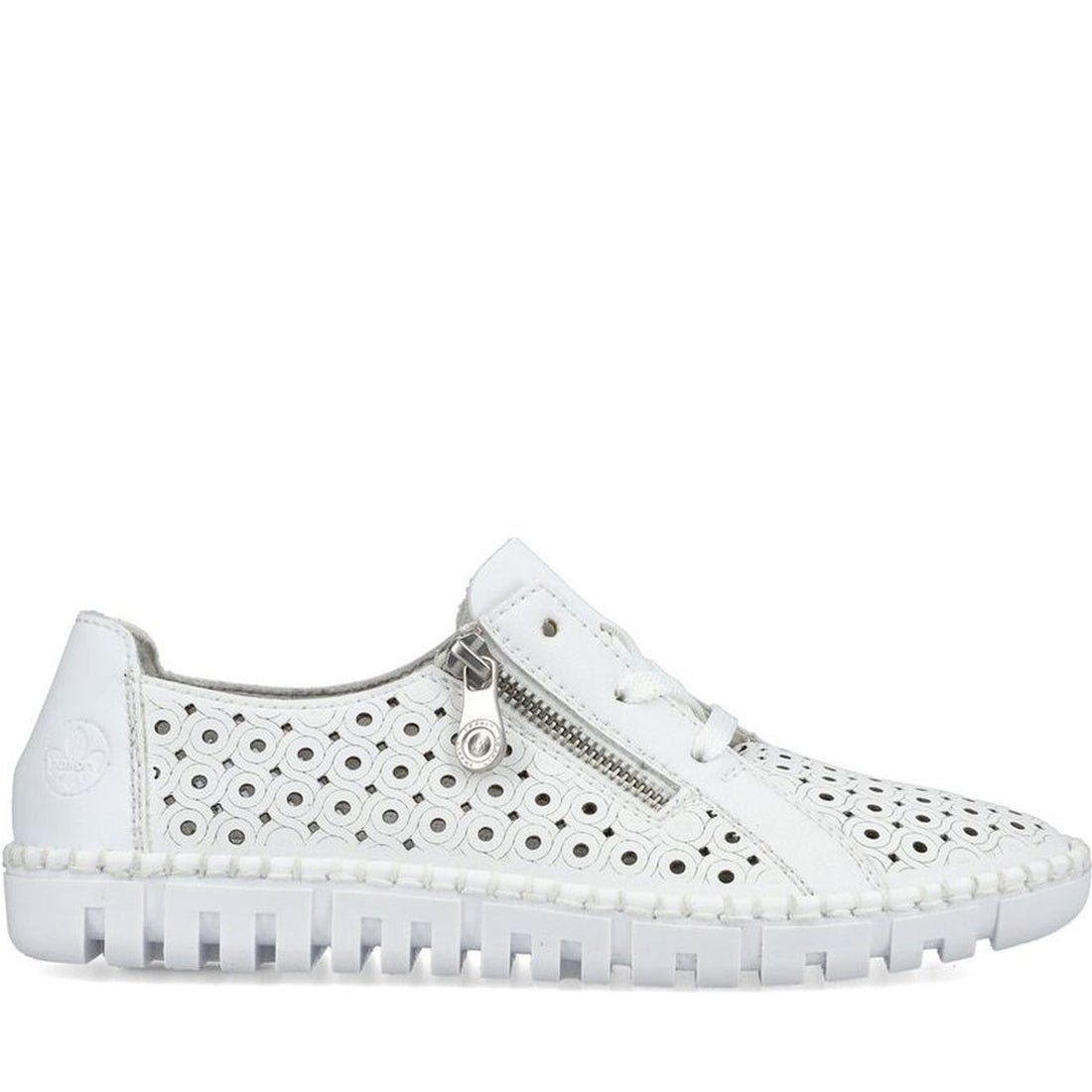 Rieker womens white leisure trainers | Vilbury London
