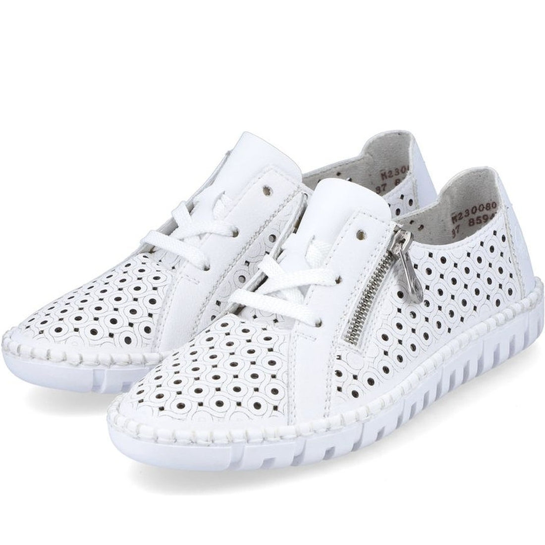 Rieker womens white leisure trainers | Vilbury London
