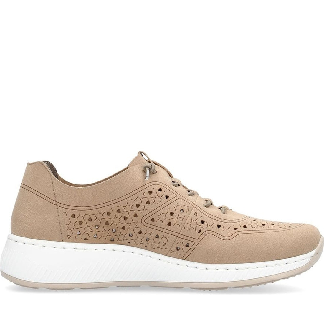 Rieker womens beige leisure trainers | Vilbury London