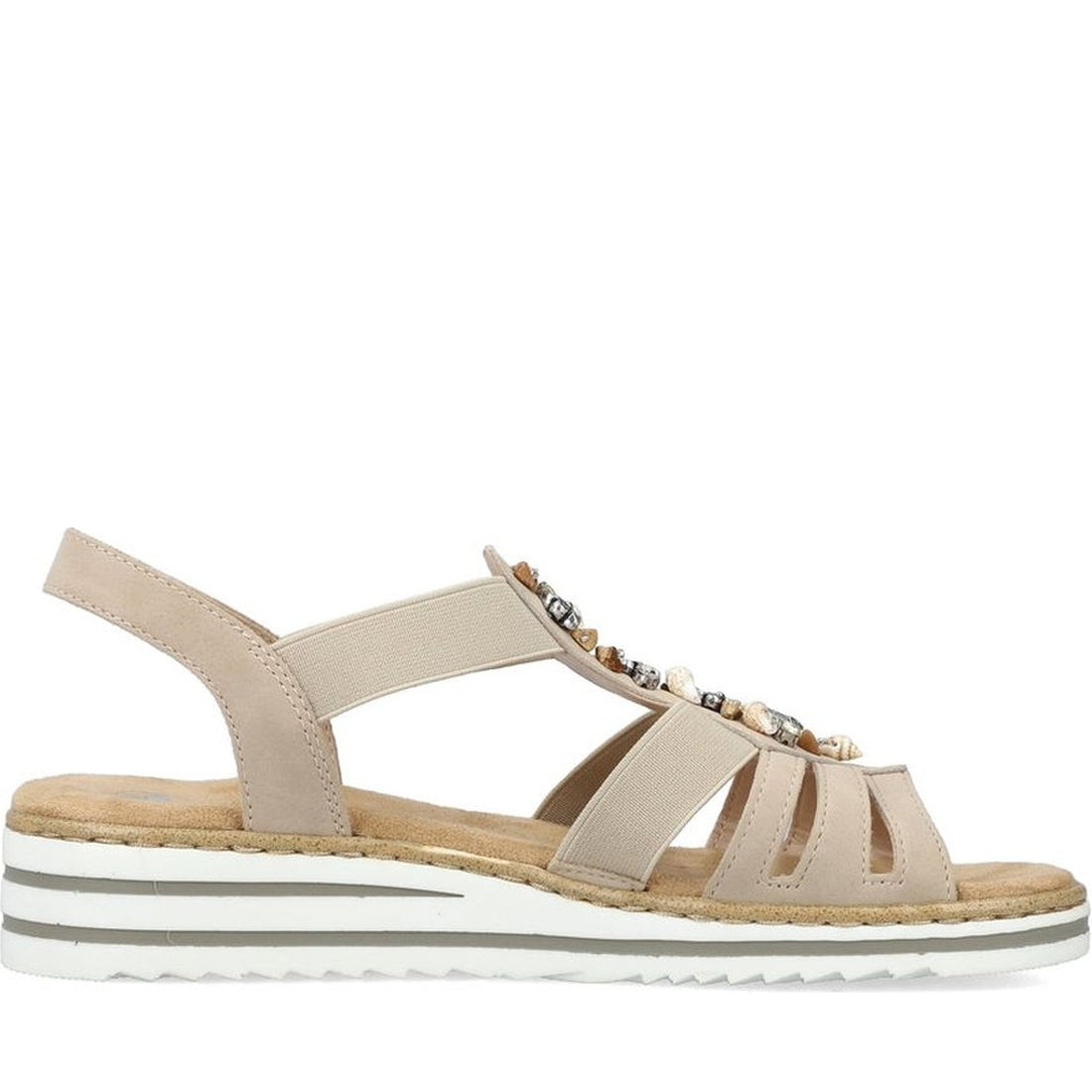 Rieker womens beige casual open sandals | Vilbury London