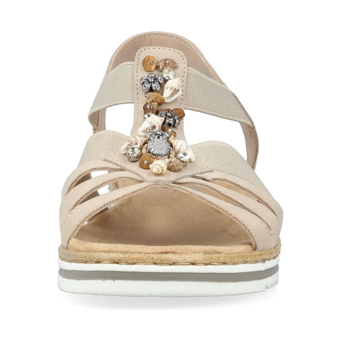 Rieker womens beige casual open sandals | Vilbury London