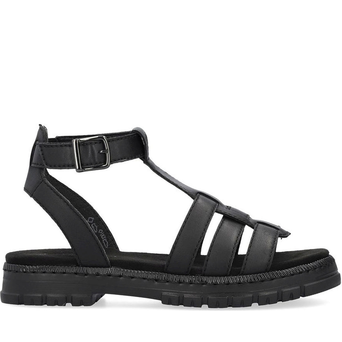 Rieker womens black casual open sandals | Vilbury London