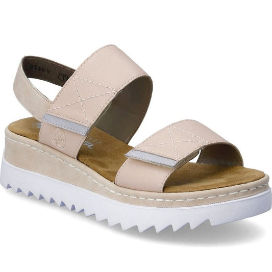 Rieker womens pink casual open sandals | Vilbury London