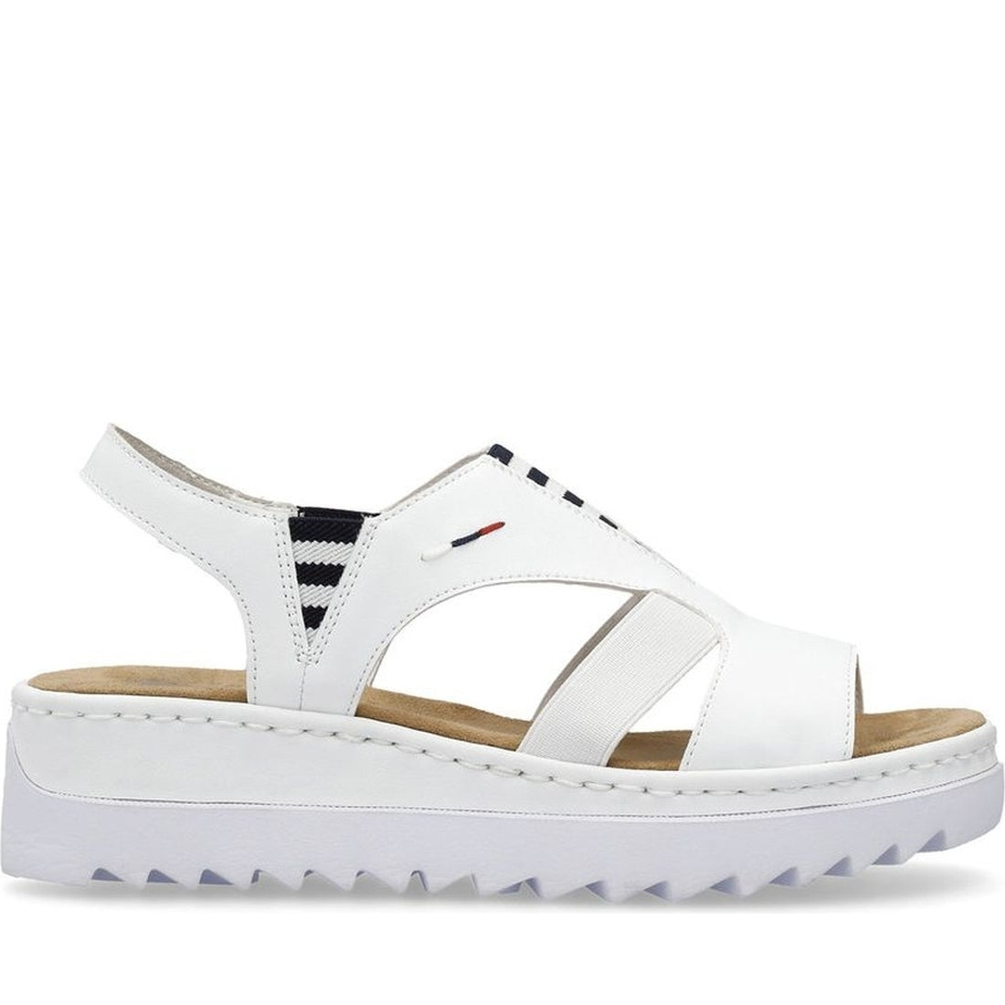 Rieker womens white casual open sandals | Vilbury London