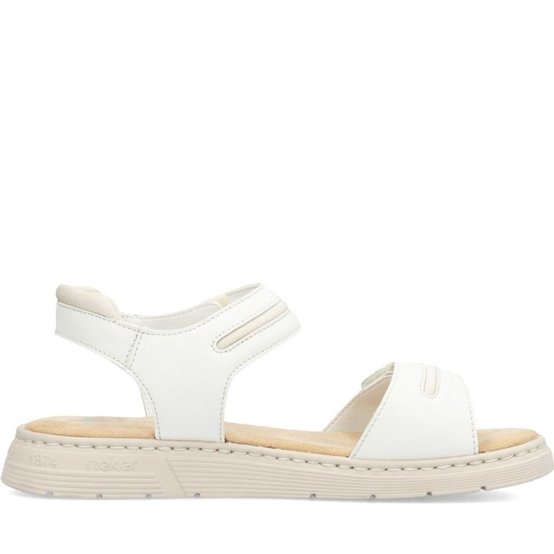 Rieker womens white casual open sandals | Vilbury London