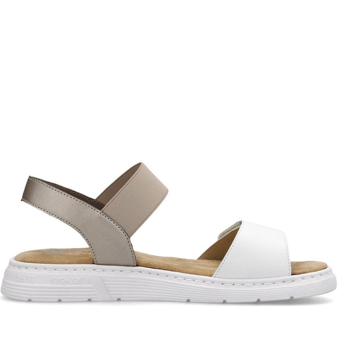 Rieker womens white casual open sandals | Vilbury London