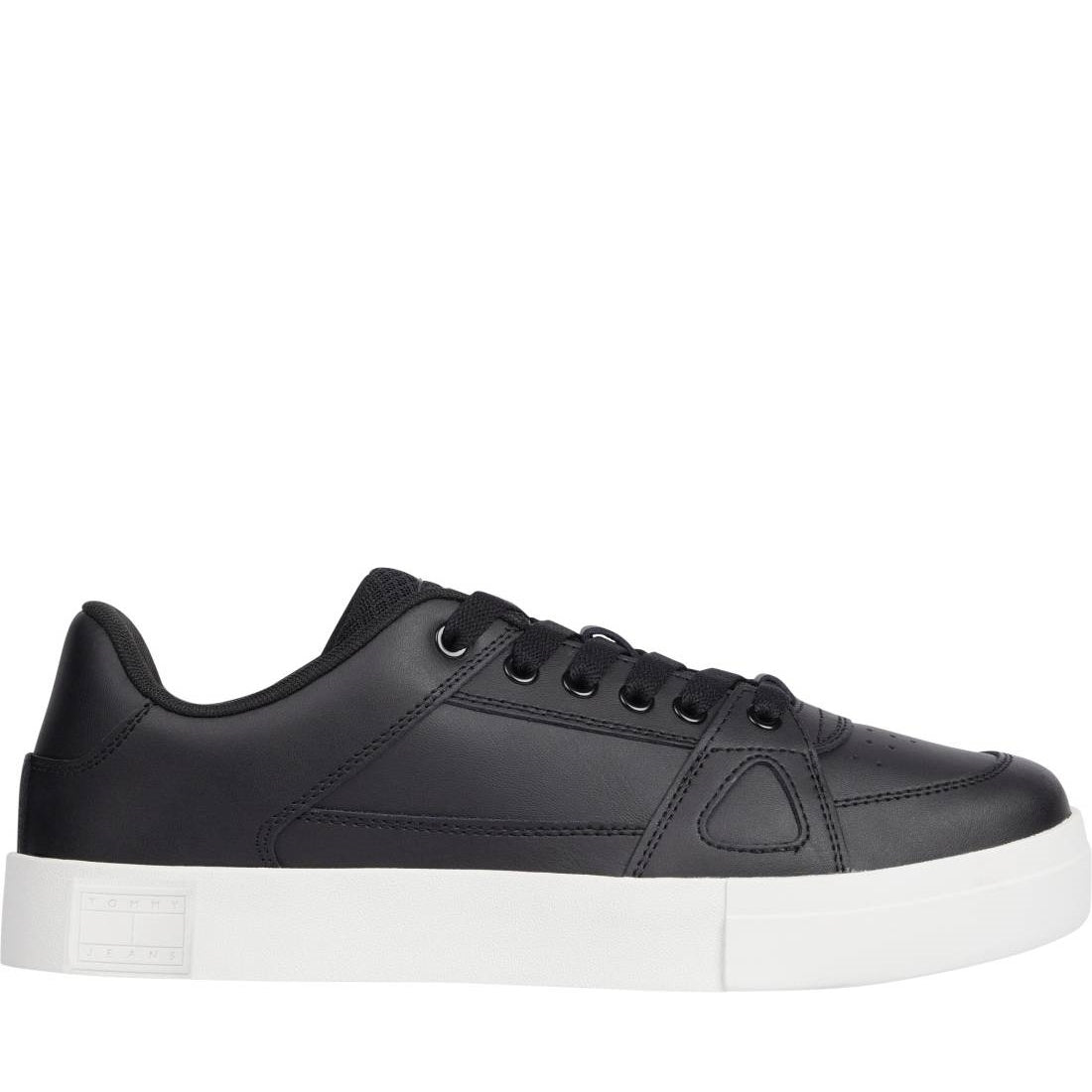 Tommy Jeans mens black vulcanized foxing flag leisure trainers | Vilbury London