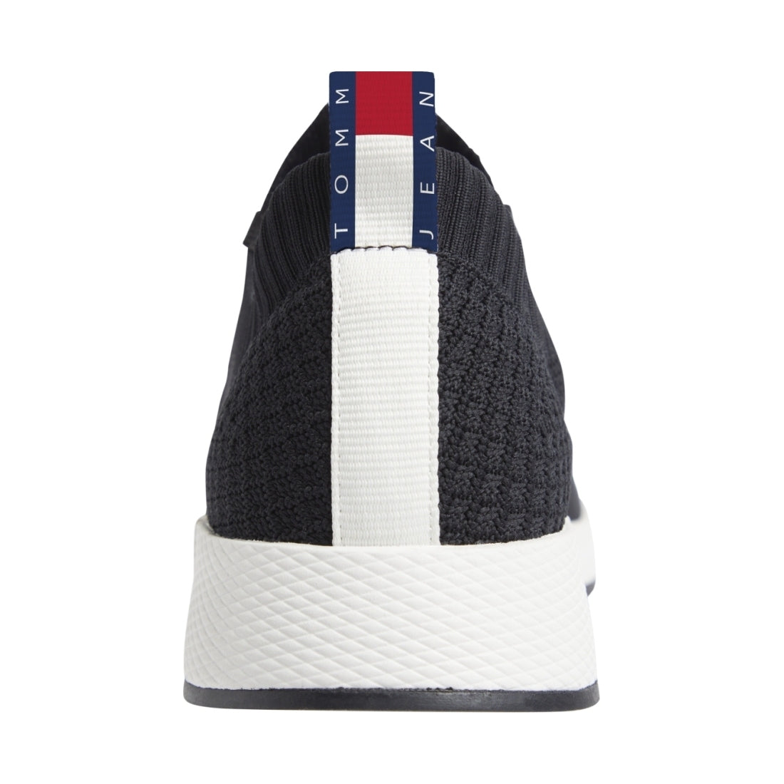 Tommy Jeans mens black elevated knitted leisure trainers | Vilbury London