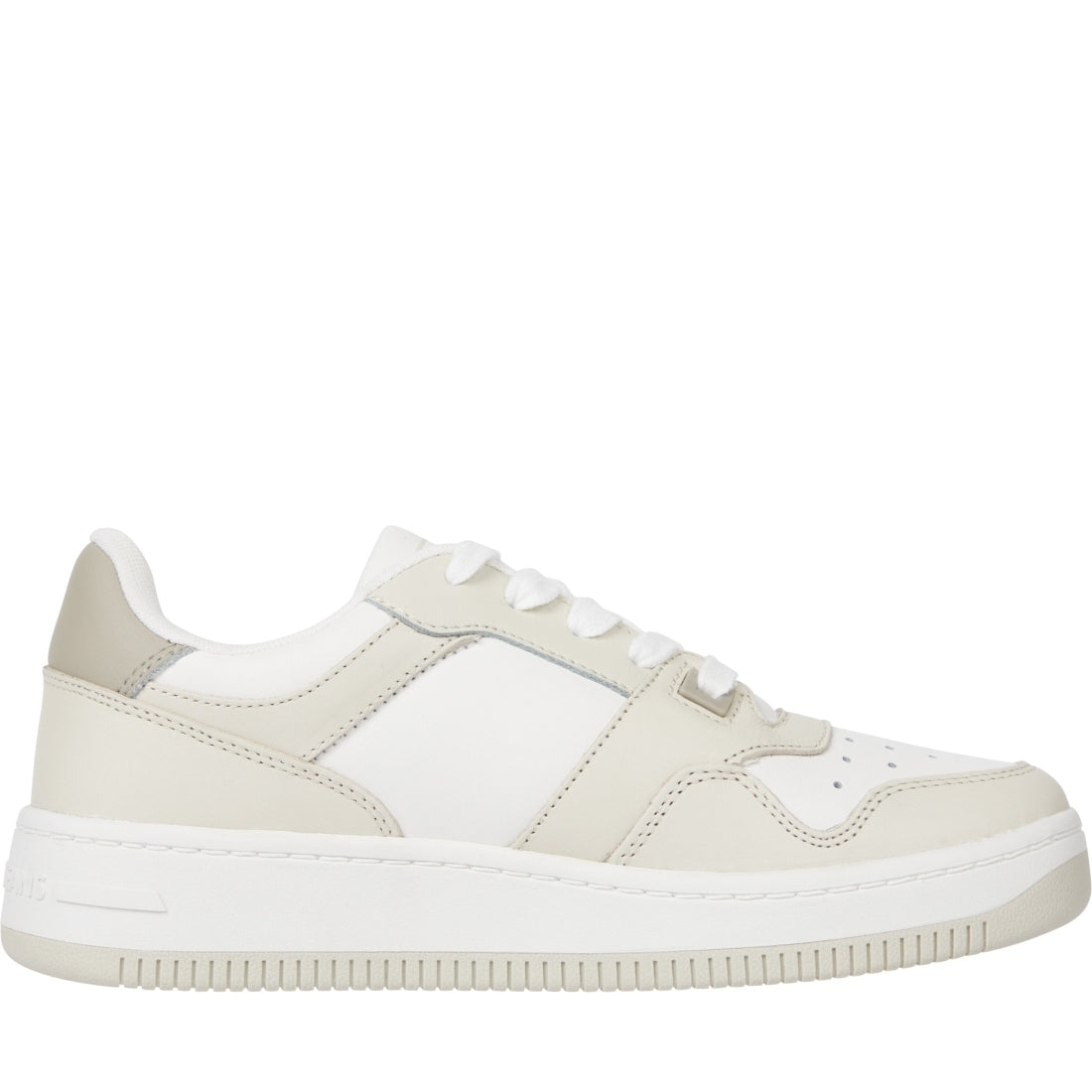 Tommy Jeans womens newsprint retro basket tonal logo trainers | Vilbury London