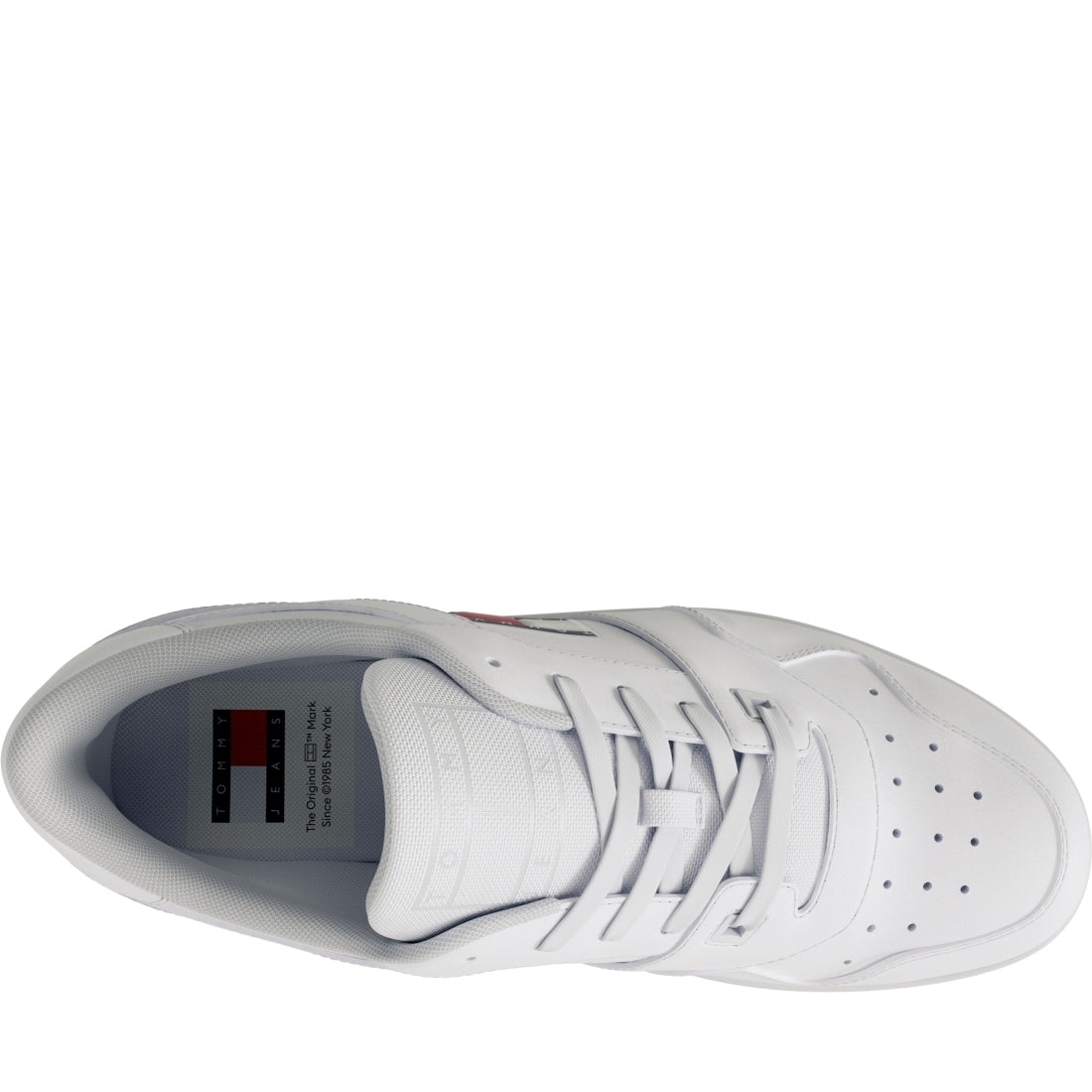 Tommy Jeans womens white retro basket trainers | Vilbury London