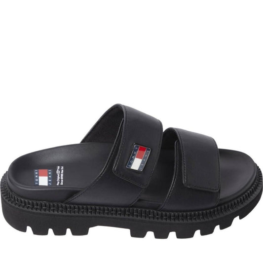 Tommy Jeans womens black puffed sandal | Vilbury London